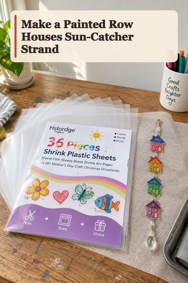 Painted Row Houses Sun Catcher Strand — Shrink Plastic Project Inspiration maker-lifestyle pin