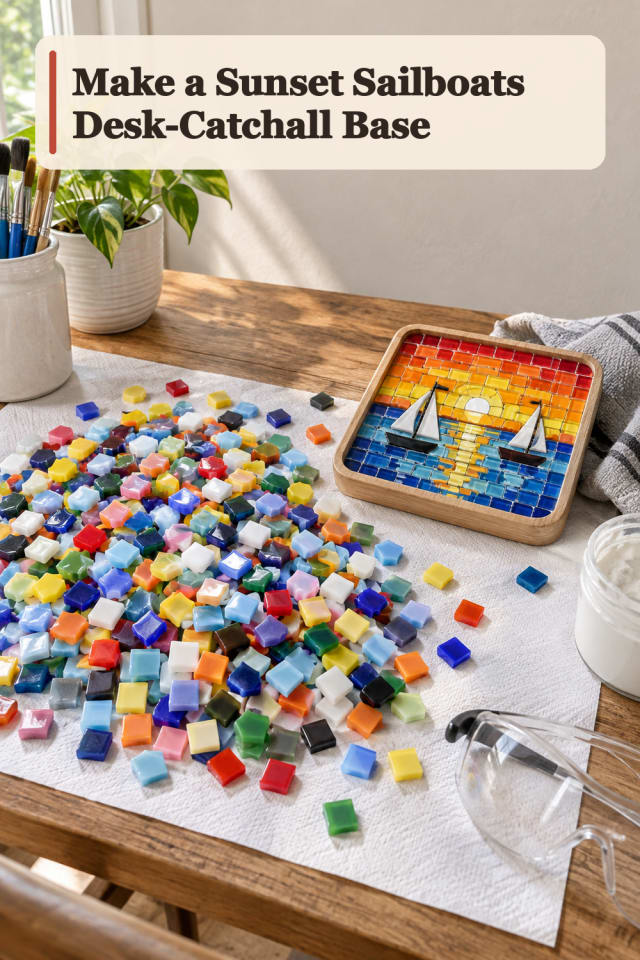 Sunset Sailboats Desk Catchall Base — Mosaic Project Inspiration maker-lifestyle pin