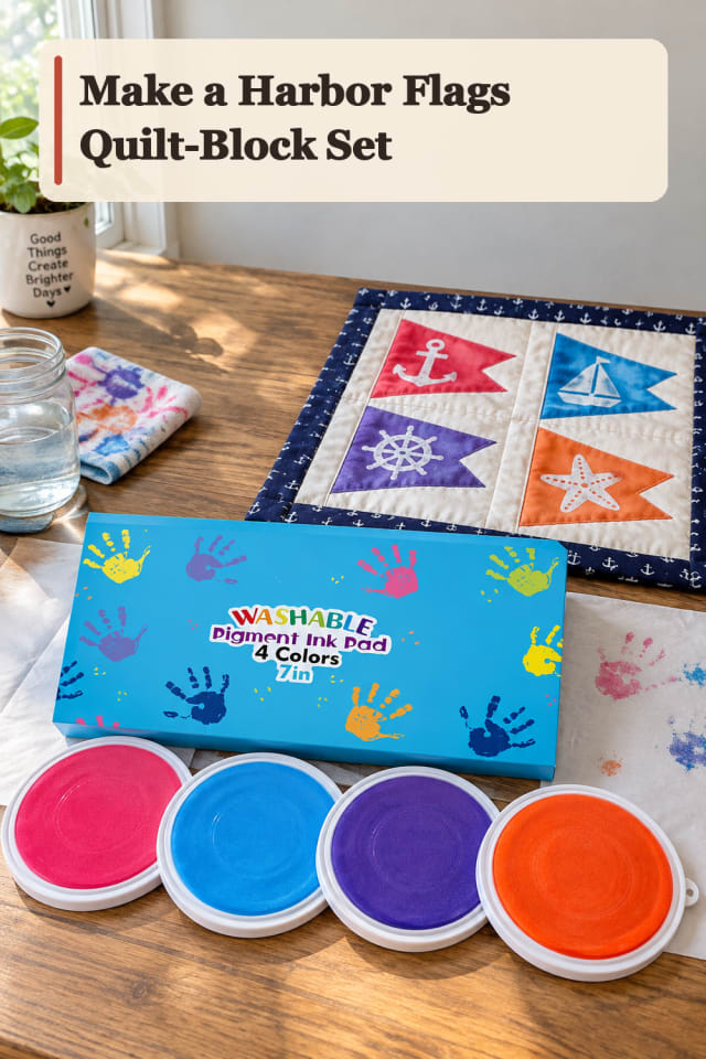 Harbor Flags Quilt Block Set — Fabric Printing Project Inspiration maker-lifestyle pin