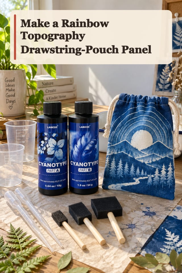 Rainbow Topography Drawstring Pouch Panel — Cyanotype Project Inspiration maker-lifestyle pin