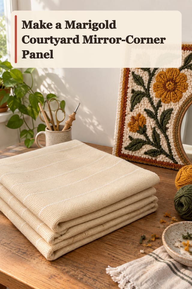 Marigold Courtyard Mirror Corner Panel — Punch Needle Project Inspiration maker-lifestyle pin