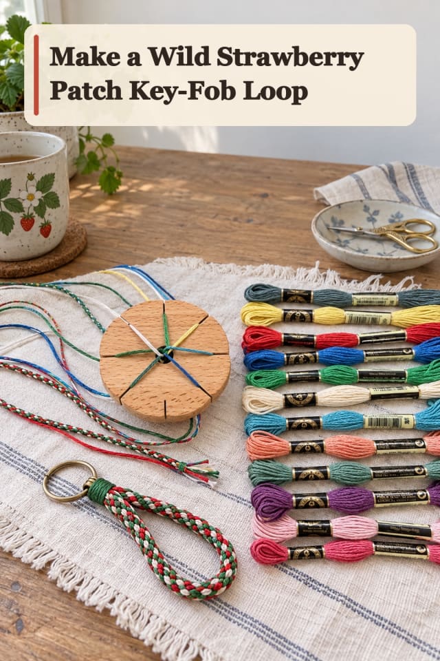 Wild Strawberry Patch Key Fob Loop — Kumihimo Project Inspiration maker-lifestyle pin