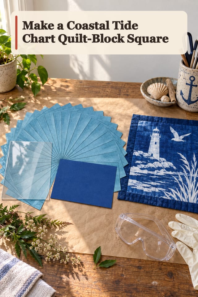 Coastal Tide Chart Quilt Block Square — Cyanotype Project Inspiration maker-lifestyle pin