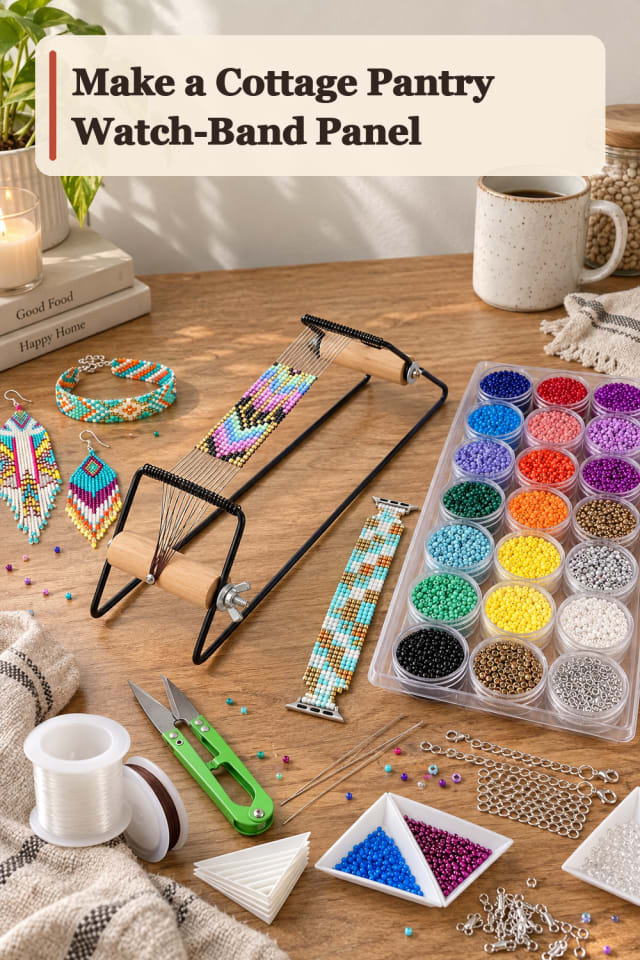 Cottage Pantry Watch Band Panel — Bead Loom Project Inspiration maker-lifestyle pin