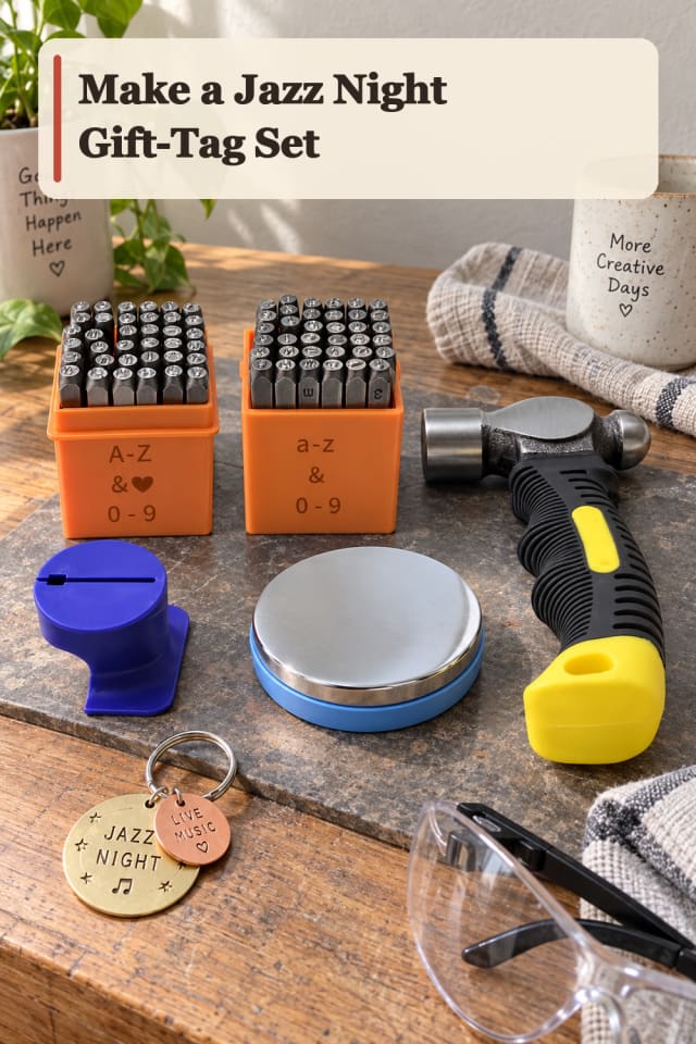 Jazz Night Gift Tag Set — Metal Embossing Project Inspiration maker-lifestyle pin