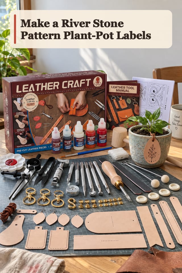 River Stone Pattern Plant Pot Labels — Metal Embossing Project Inspiration maker-lifestyle pin