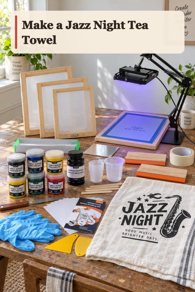 Jazz Night Tea Towel — Fabric Printing Project Inspiration maker-lifestyle pin