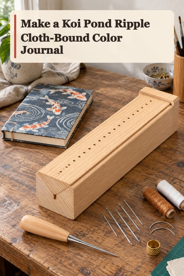 Koi Pond Ripple Cloth Bound Color Journal — Bookbinding Project Inspiration maker-lifestyle pin