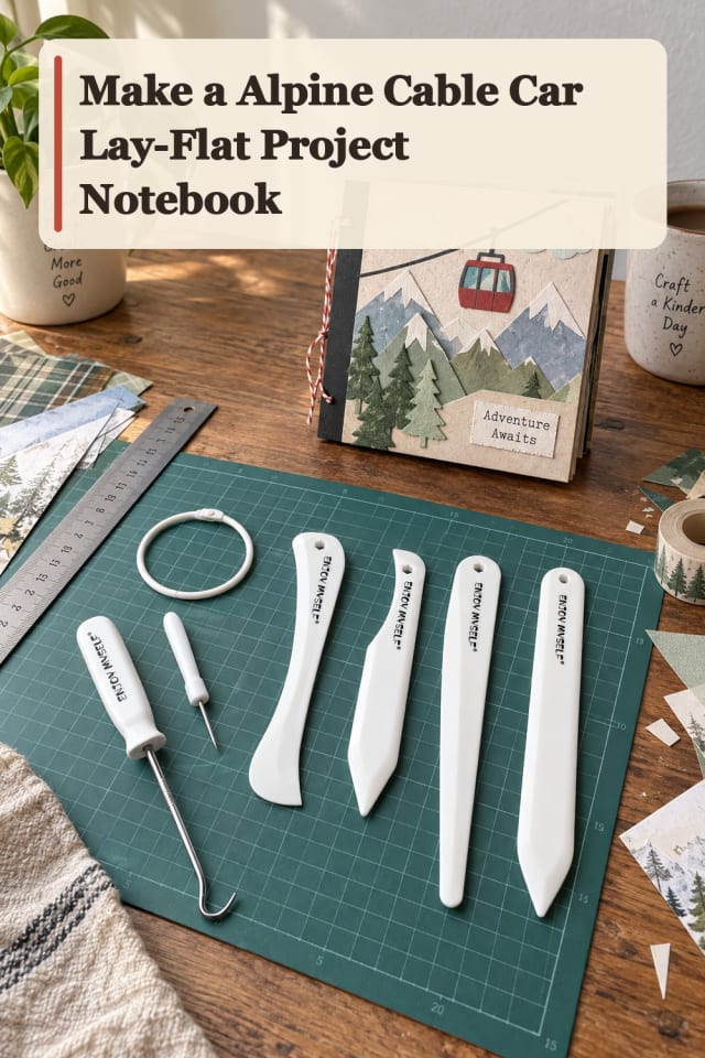 Alpine Cable Car Lay Flat Project Notebook — Bookbinding Project Inspiration maker-lifestyle pin