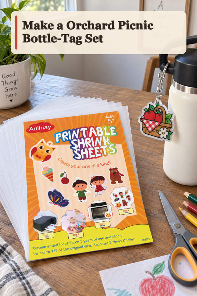 Orchard Picnic Bottle Tag Set — Shrink Plastic Project Inspiration maker-lifestyle pin