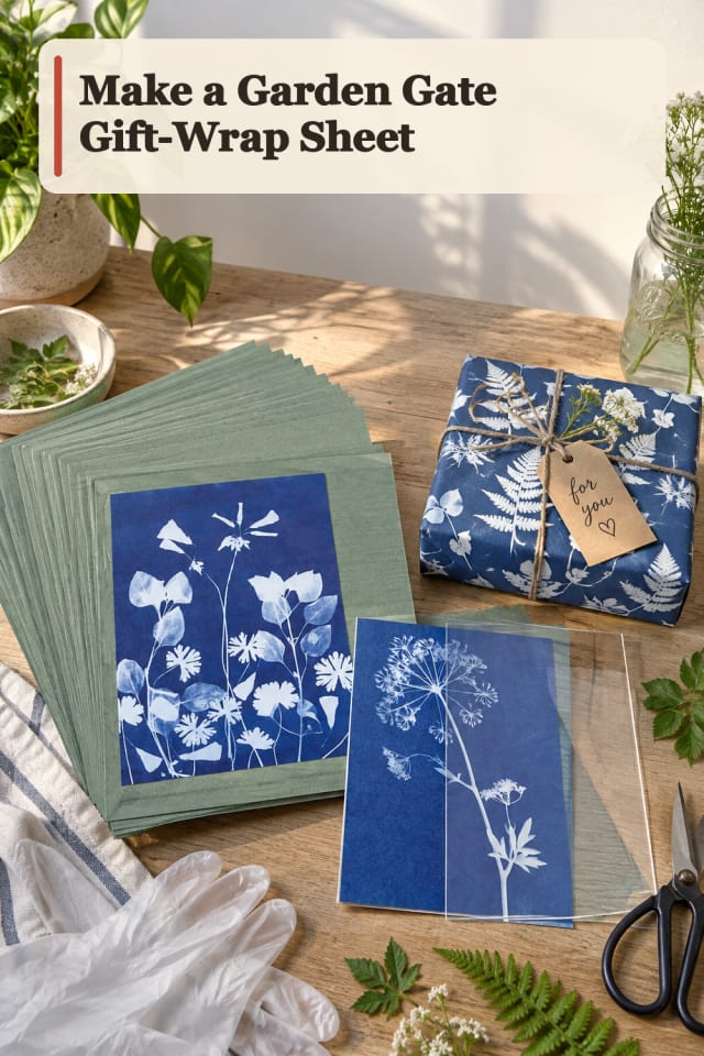 Garden Gate Gift Wrap Sheet — Cyanotype Project Inspiration maker-lifestyle pin