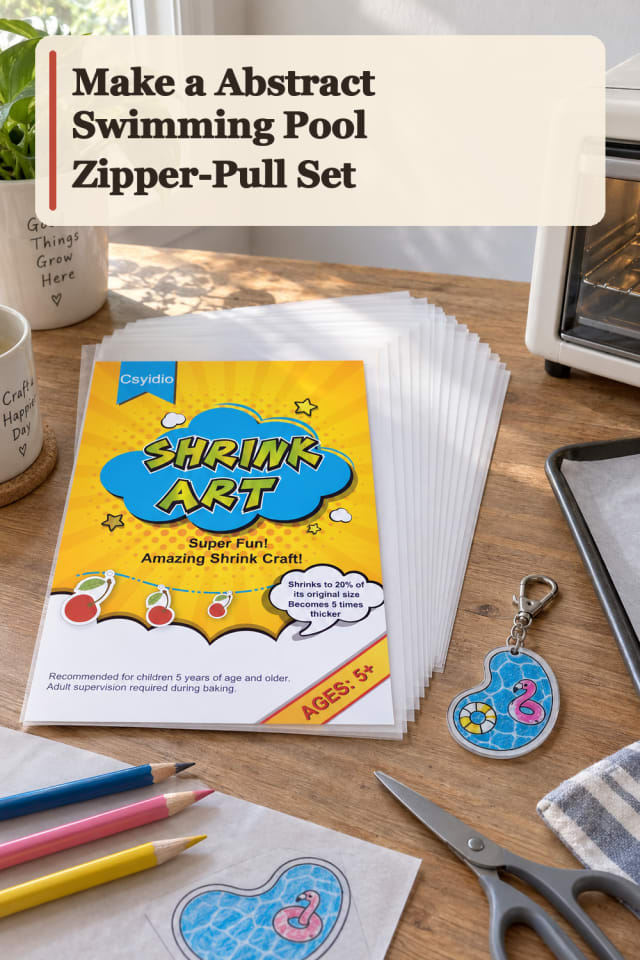 Abstract Swimming Pool Zipper Pull Set — Shrink Plastic Project Inspiration maker-lifestyle pin