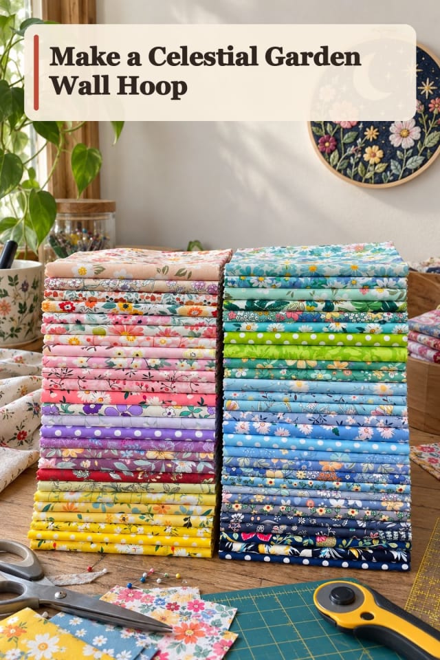 Celestial Garden Wall Hoop With Fabric Collage Supplies maker-lifestyle pin