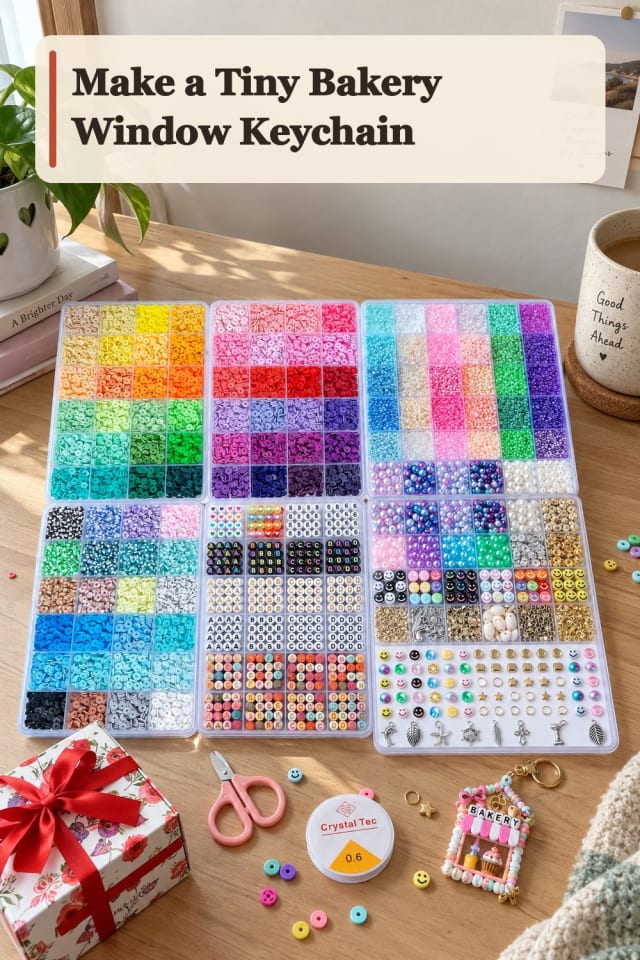 Tiny Bakery Window Keychain With Friendship Bracelets Supplies maker-lifestyle pin