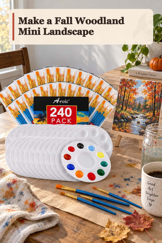 Fall Woodland Mini Landscape With Gouache Supplies maker-lifestyle pin