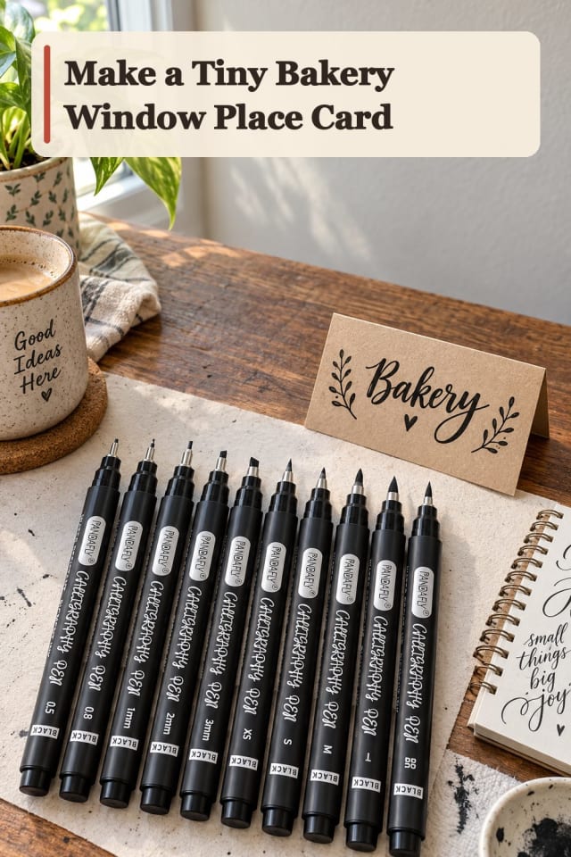 Tiny Bakery Window Place Card With Hand Lettering Supplies maker-lifestyle pin