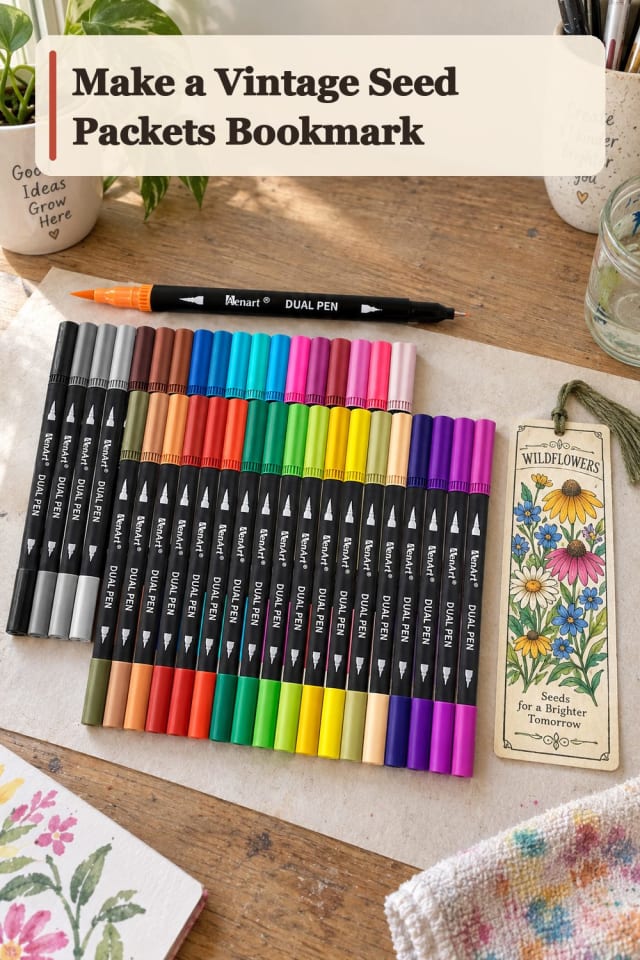 Vintage Seed Packets Bookmark With Hand Lettering Supplies maker-lifestyle pin
