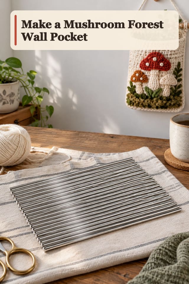 Mushroom Forest Wall Pocket With Macrame Supplies maker-lifestyle pin