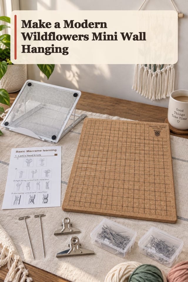 Modern Wildflowers Mini Wall Hanging With Macrame Supplies maker-lifestyle pin