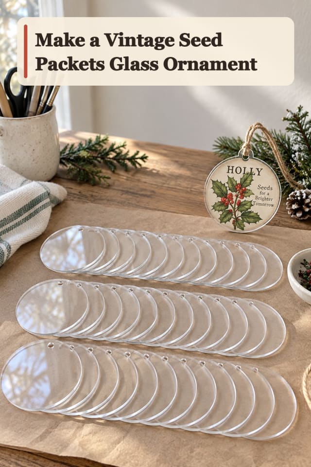 Vintage Seed Packets Glass Ornament With Ornament Painting Supplies maker-lifestyle pin