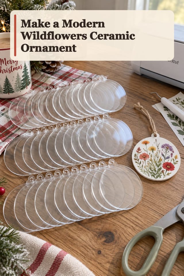 Modern Wildflowers Ceramic Ornament With Ornament Painting Supplies maker-lifestyle pin