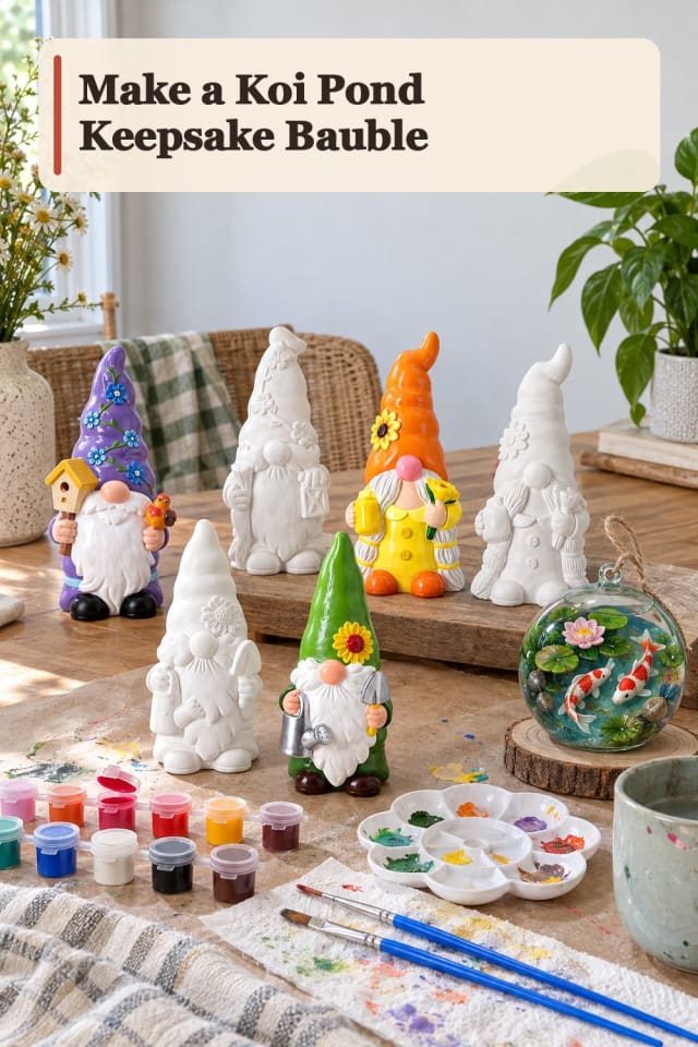 Koi Pond Keepsake Bauble With Ornament Painting Supplies maker-lifestyle pin