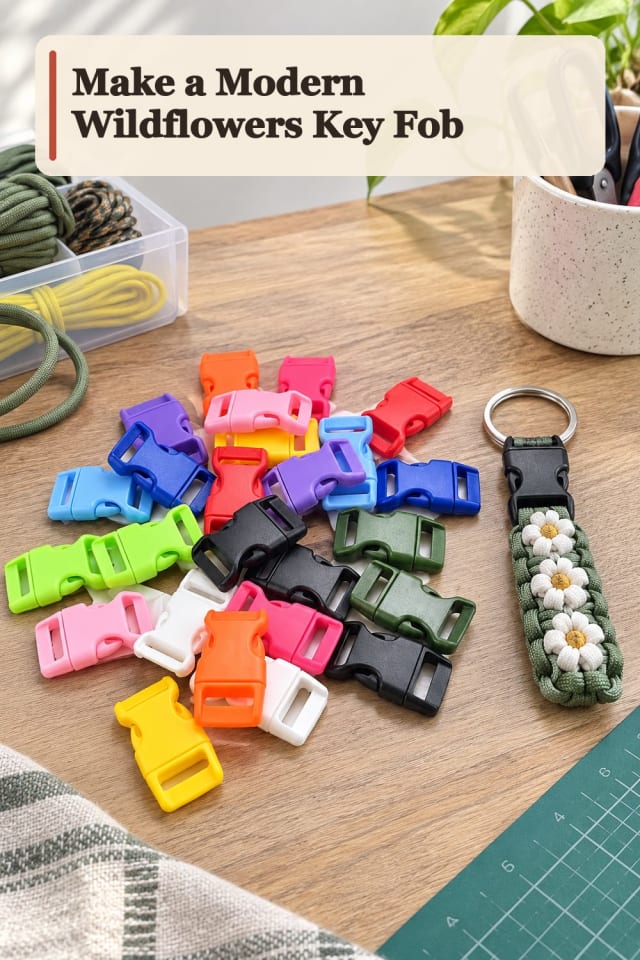 Modern Wildflowers Key Fob With Paracord Supplies maker-lifestyle pin