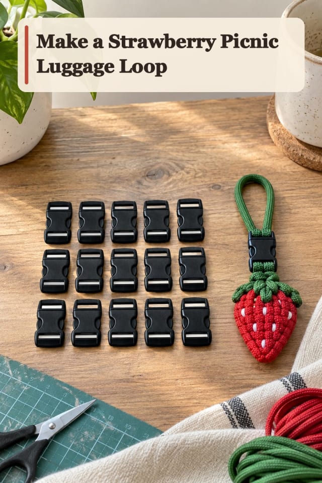 Strawberry Picnic Luggage Loop With Paracord Supplies maker-lifestyle pin