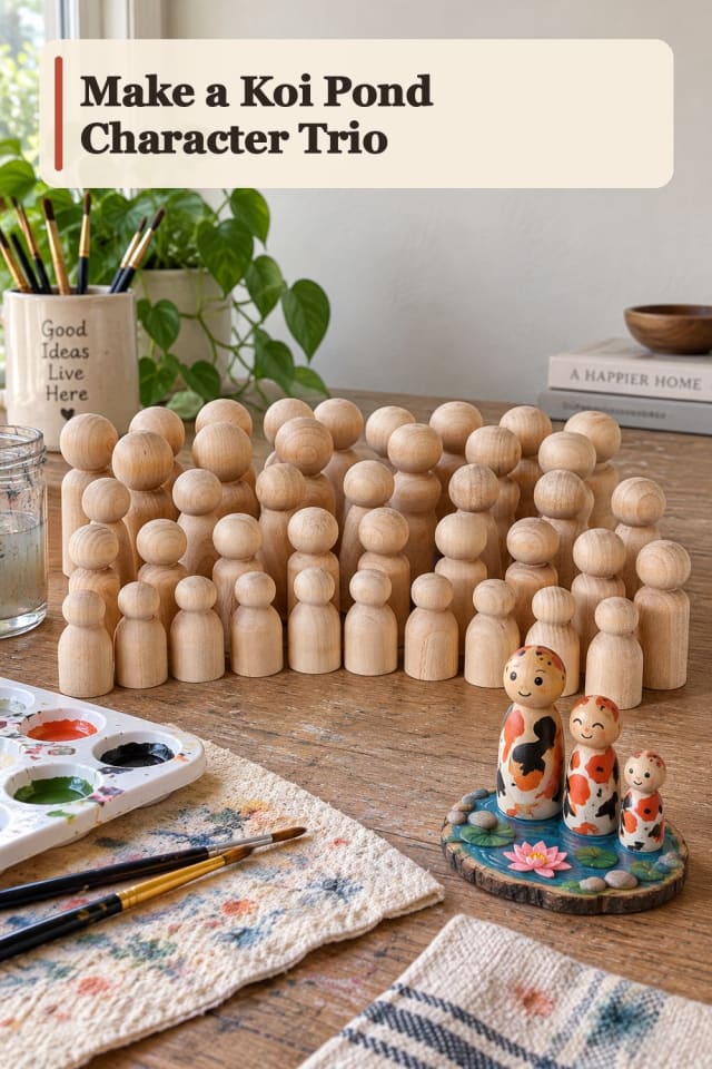 Koi Pond Character Trio With Peg Doll Painting Supplies maker-lifestyle pin
