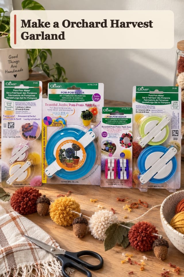 Orchard Harvest Garland With Pom Pom Crafts Supplies maker-lifestyle pin
