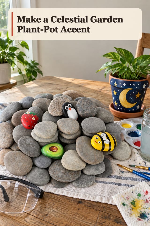 Celestial Garden Plant Pot Accent With Rock Painting Supplies maker-lifestyle pin