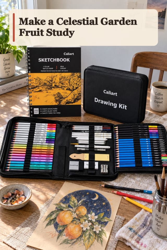 Celestial Garden Fruit Study With Watercolor Pencil Supplies maker-lifestyle pin