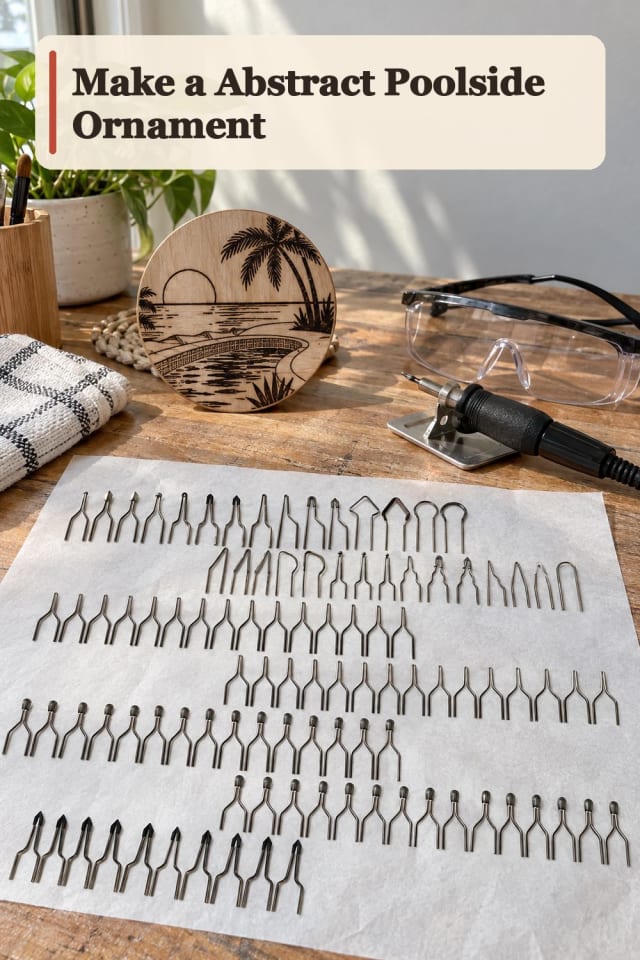 Abstract Poolside Ornament With Wood Burning Supplies maker-lifestyle pin