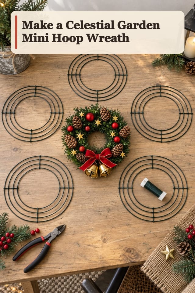 Celestial Garden Mini Hoop Wreath With Wreath Making Supplies maker-lifestyle pin