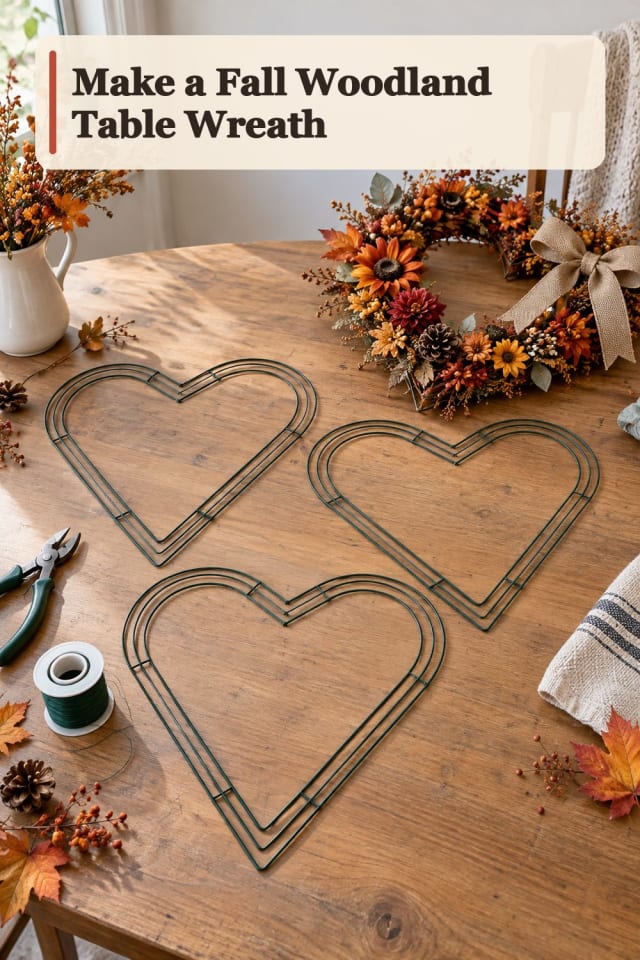 Fall Woodland Table Wreath With Wreath Making Supplies maker-lifestyle pin