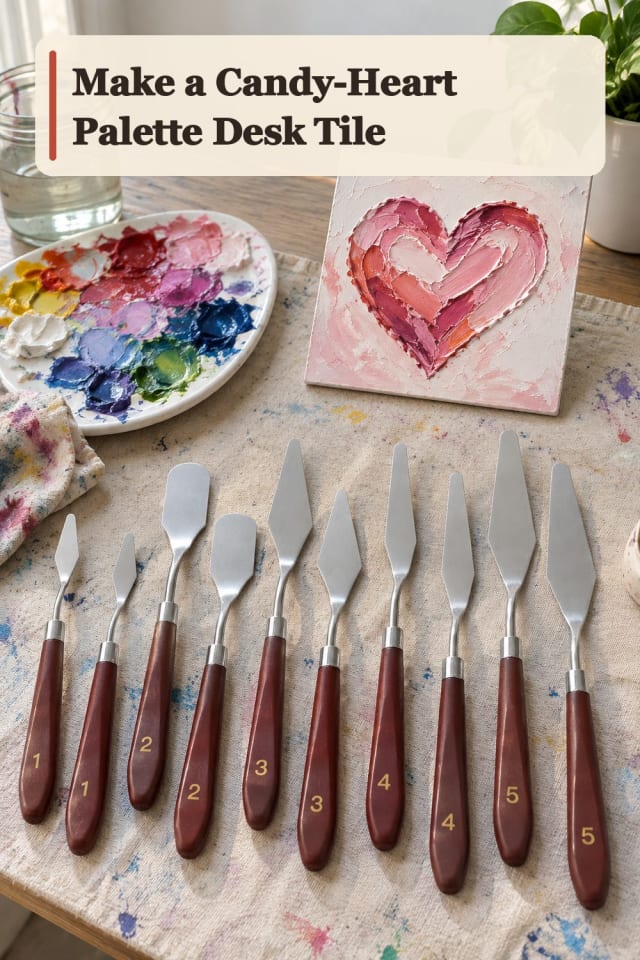 Candy Heart Palette Desk Tile With Acrylic Pouring Supplies maker-lifestyle pin