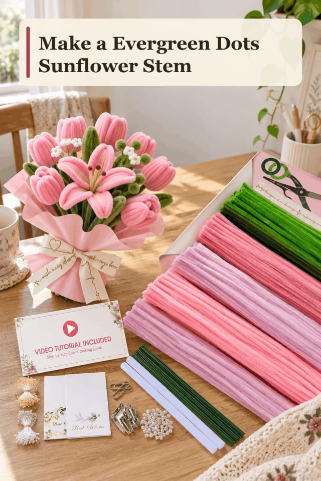 Sunflower Stem Craft Supplies — Evergreen Dots Sunflower Stem maker-lifestyle pin