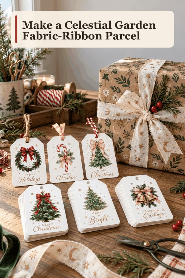 Fabric-Ribbon Parcel Craft Supplies — Celestial Garden Fabric-Ribbon Parcel maker-lifestyle pin