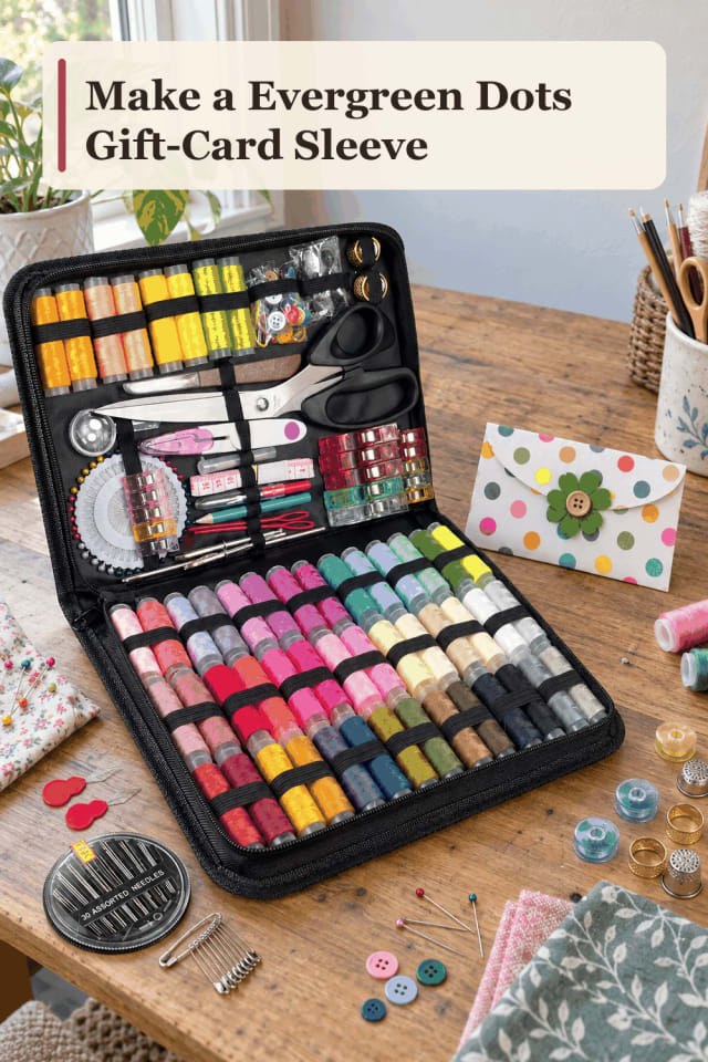 Gift-Card Sleeve Craft Supplies — Evergreen Dots Gift-Card Sleeve maker-lifestyle pin