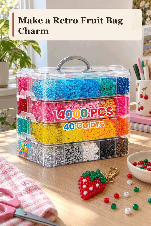 Bag Charm Craft Supplies — Retro Fruit Bag Charm maker-lifestyle pin