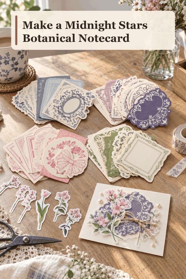 Botanical Notecard Craft Supplies — Midnight Stars Botanical Notecard maker-lifestyle pin