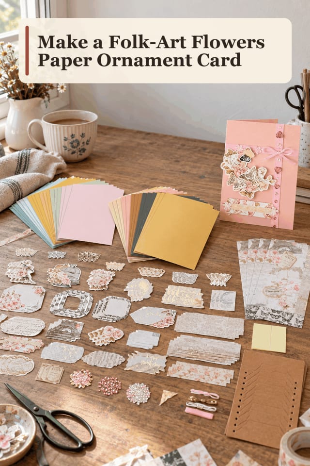Paper Ornament Card Craft Supplies — Folk-Art Flowers Paper Ornament Card maker-lifestyle pin
