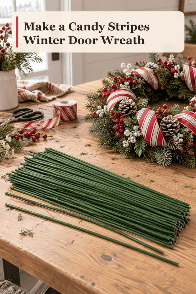 Winter Door Wreath Craft Supplies — Candy Stripes Winter Door Wreath maker-lifestyle pin