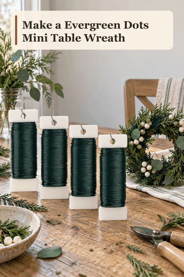 Mini Table Wreath Craft Supplies — Evergreen Dots Mini Table Wreath maker-lifestyle pin