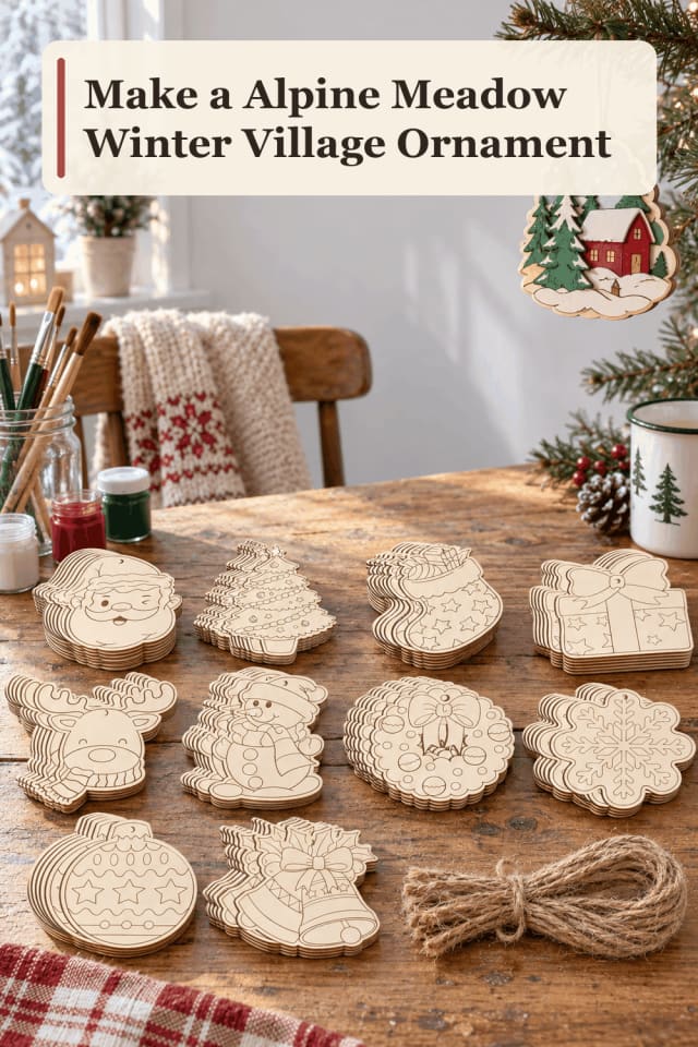 Winter Village Ornament Craft Supplies — Alpine Meadow Winter Village Ornament maker-lifestyle pin