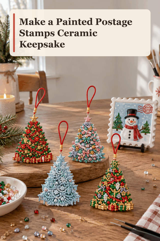 Ceramic Keepsake Craft Supplies — Painted Postage Stamps Ceramic Keepsake maker-lifestyle pin