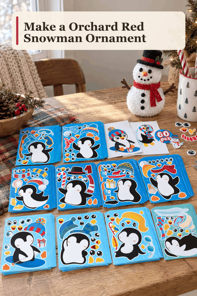 Snowman Ornament Craft Supplies — Orchard Red Snowman Ornament maker-lifestyle pin