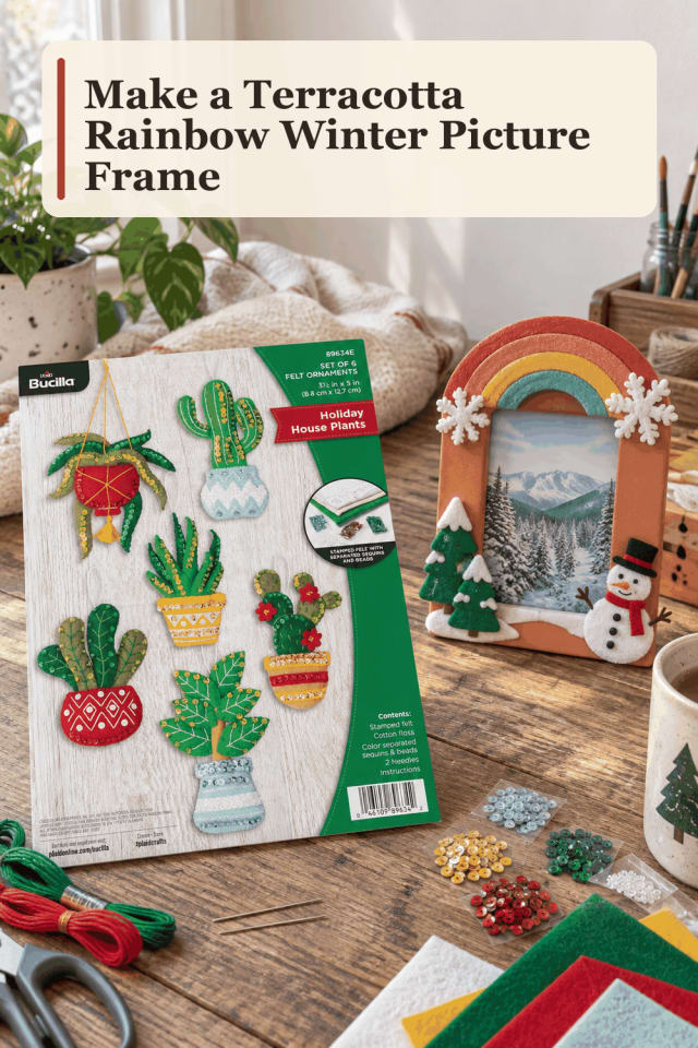 Winter Picture Frame Craft Supplies — Terracotta Rainbow Winter Picture Frame maker-lifestyle pin