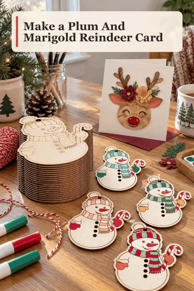 Reindeer Card Craft Supplies — Plum And Marigold Reindeer Card maker-lifestyle pin