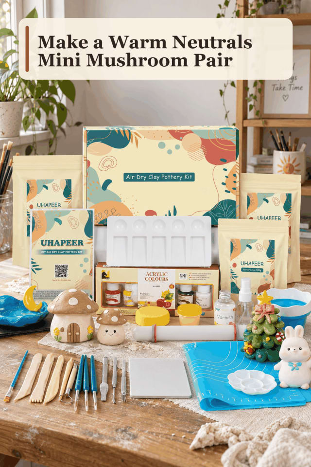 Mini Mushroom Pair Craft Supplies — Warm Neutrals Mini Mushroom Pair maker-lifestyle pin